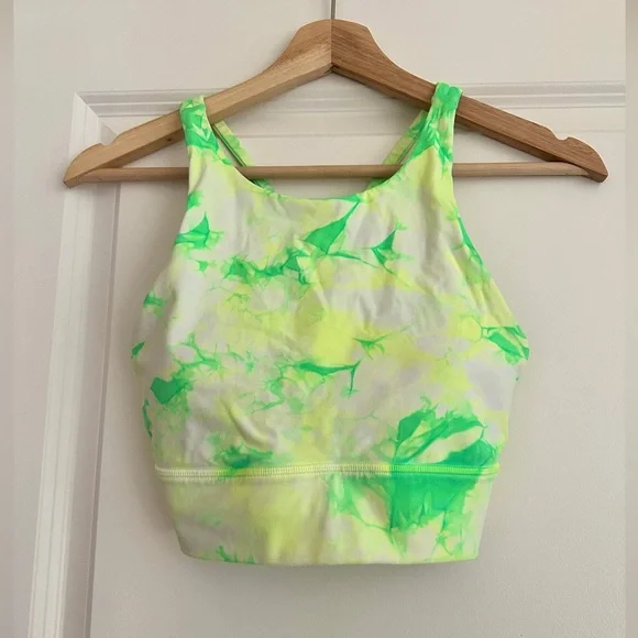 Lululemon Energy Bra High Neck Long Line Shibori *Medium Support B-D - Size 6 - Picture 2 of 11